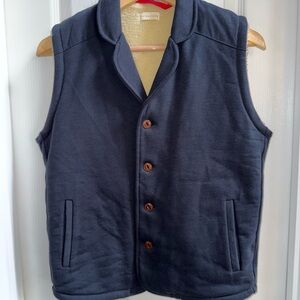 Homecore Vest Sherpa Lined Button Close Men’s Size M Dark Blue Warm Outdoor